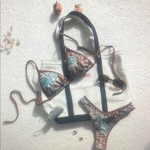 Wild Print Bikini Set with Brown Accents